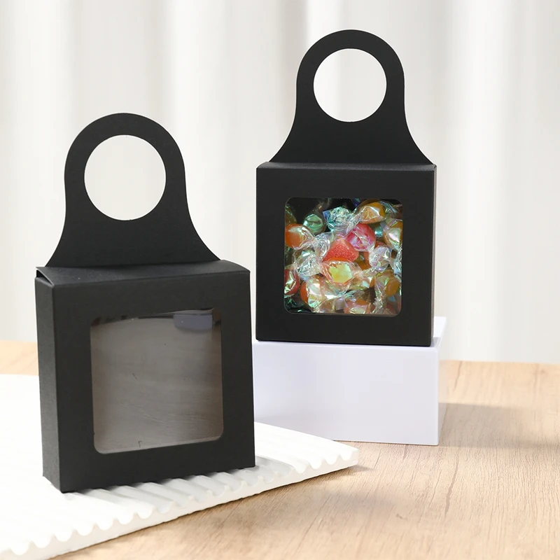 10pcs Kraft Paper Wine Gift Packaging Boxes with Window – Folding Hanging Candy, Biscui... - SKU WGBP2019 - UGI Packaging