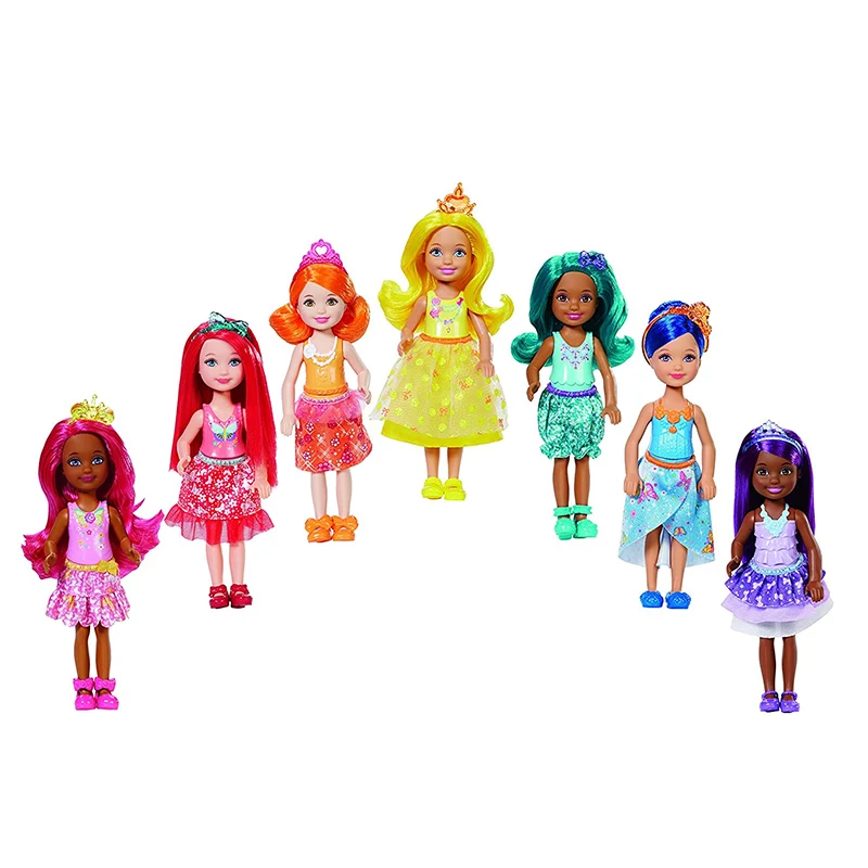 Barbie Dpy37 Dolls Rainbow Chelsea 7 Set Chelsea Mini Pop Girl Princess