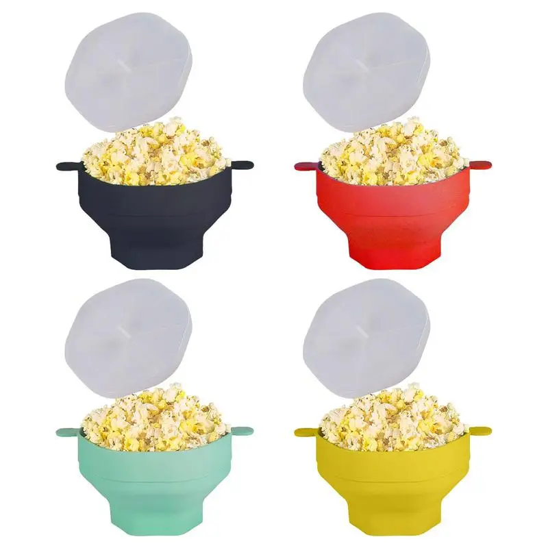 

Microwave Popcorn Bowl With Lid Creative Microwave Heating Bowl Heat-Resistant Expandable Bowl for Household Kitchen and Parties