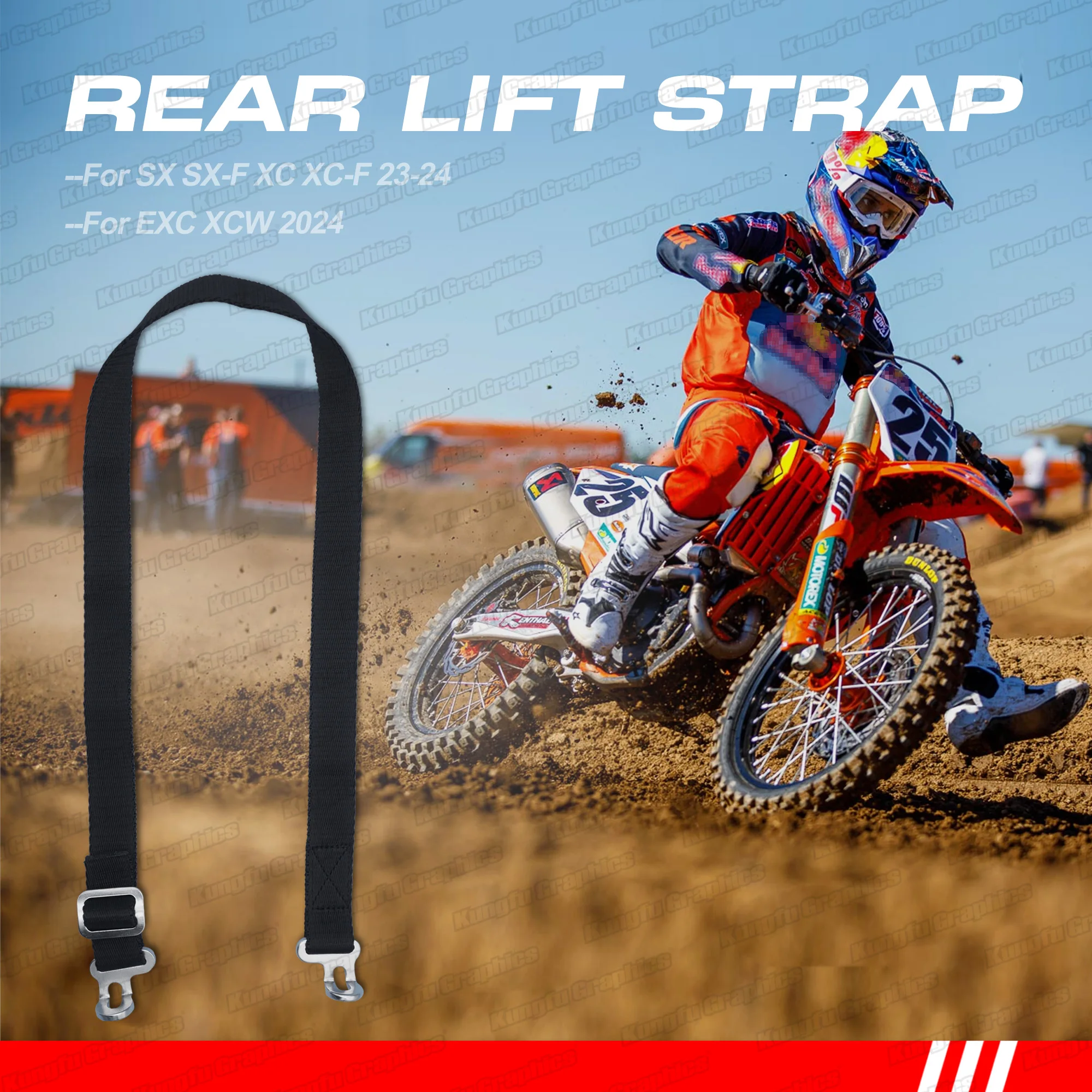 JY Racing Rear Strap Adjustable Tie-downs Dirt Bike Seat Strap for KTM SX XC-/ XCW EXC