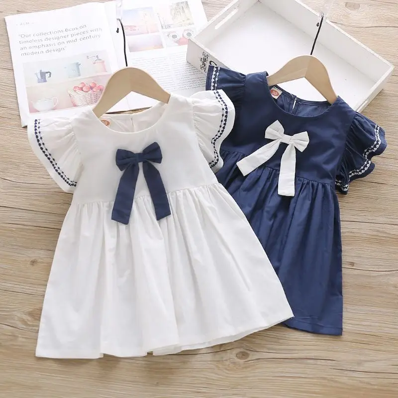 Girls Bow Petal Sleeve Dress 4