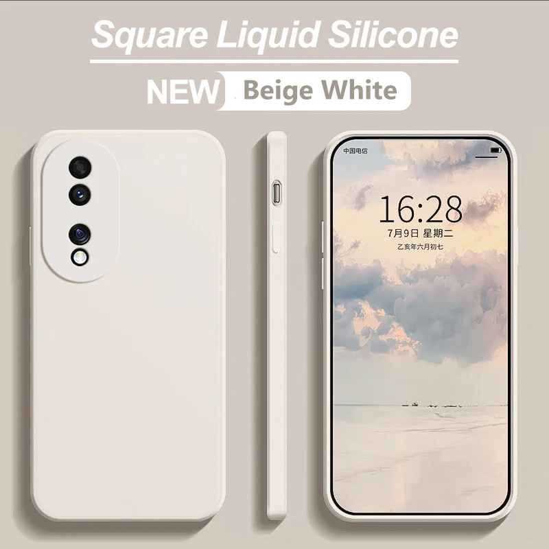Luxury Square Liquid Silicone Soft Shockproof Phone Case