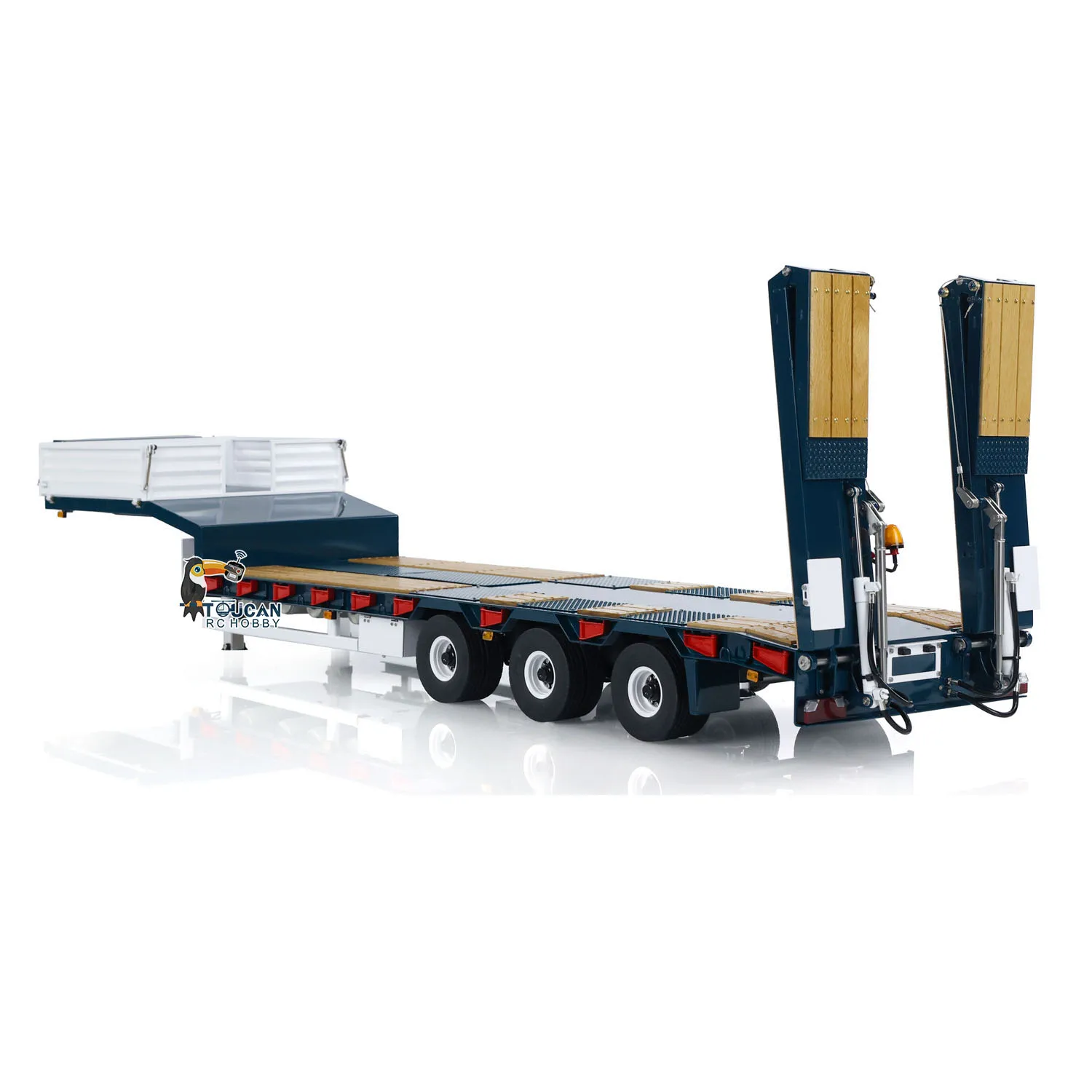 LESU RC 1/14 Metal Trailer Hydraulic Lifting Tailboard for RC Tractor Truck Car Remote Control Vehicle with Light Pump ESC Model 2