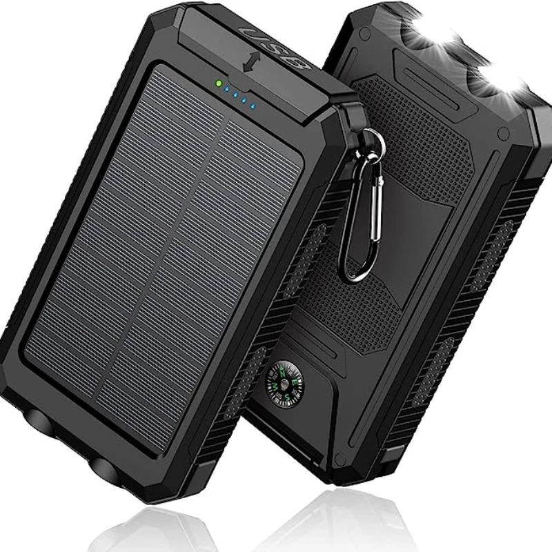 

1 Set, Solar Power Bank, 20000mAh Solar Charger Portable Charger External Battery Pack USB C Output Port Waterproof Solar