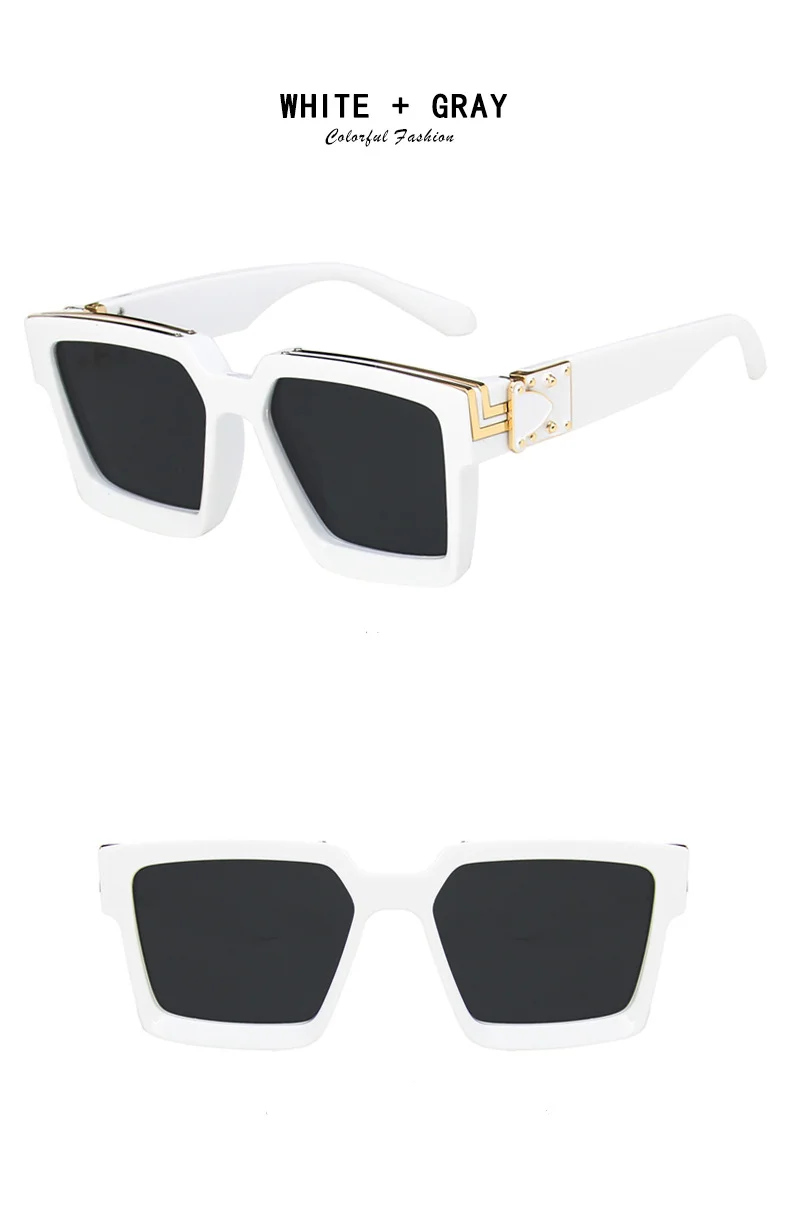 Square Large Frame Sunglasses For Women Trendy Retro Eyewear_voghion.com