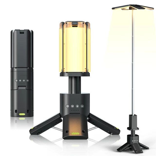 14000mAh Rechargeable Outdoor Hiking Fishing Tent Lamp 6000 LM Super Bright Magnetic Rotatable Telescopic LED RV Camping Lantern 1