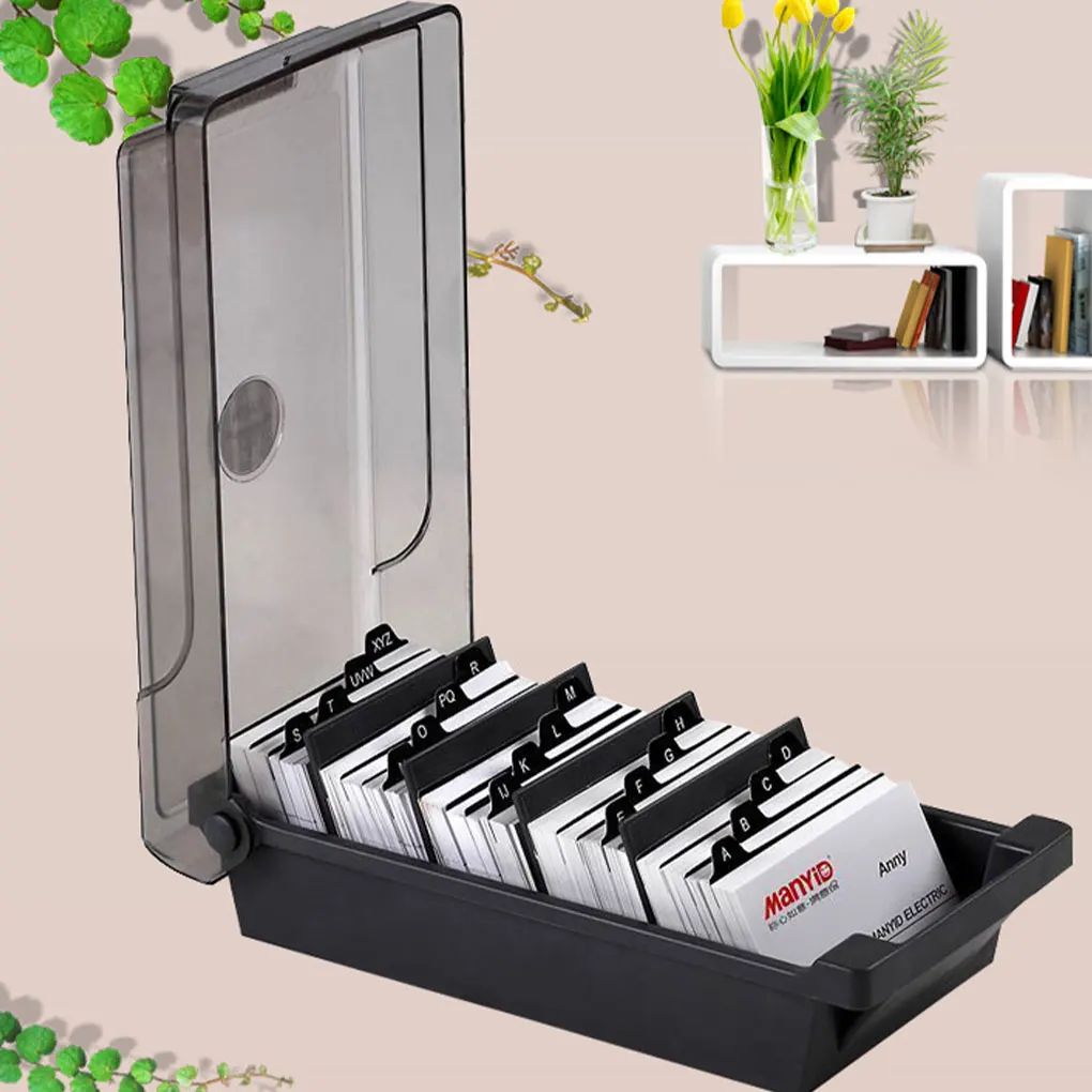 Professional Card Organizer For Stylish Office Look Durable ABS Business Card Holder For Desk