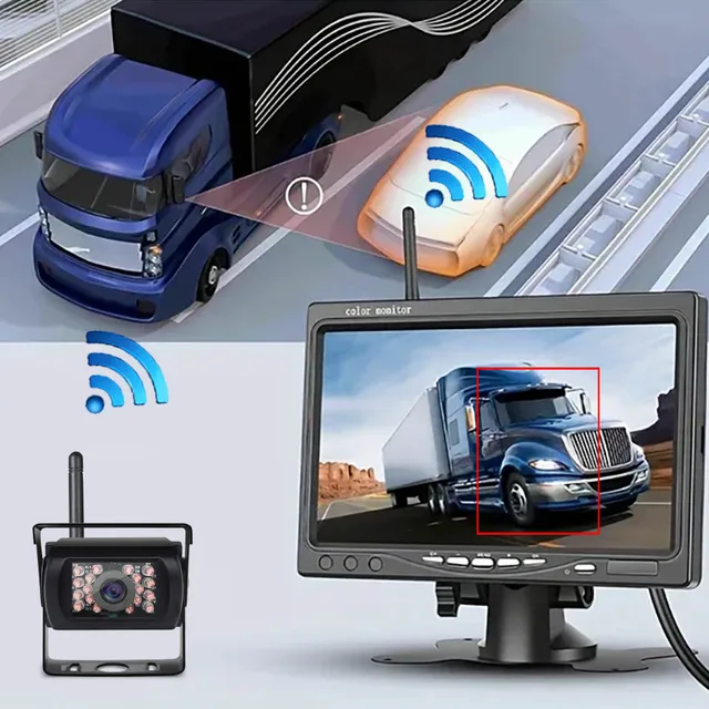 Caméra de recul sans fil caméra de recul BSD 7 pouces moniteur AHD1080P pour camion Bus RV camping-car remorque pelle pick-up 1