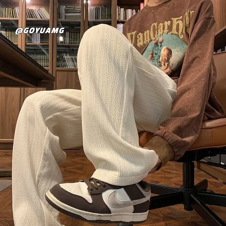 

Korean spring and autumn straight pants men's new loose drape casual pants ins trend niche wide leg loose sports pants y2k pants