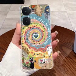 Aesthetic Fashion Cute Cat Soft Silicone Transparent Phone Case Cover for Vivo iQOO Neo9 Pro (TPU - TPU426)