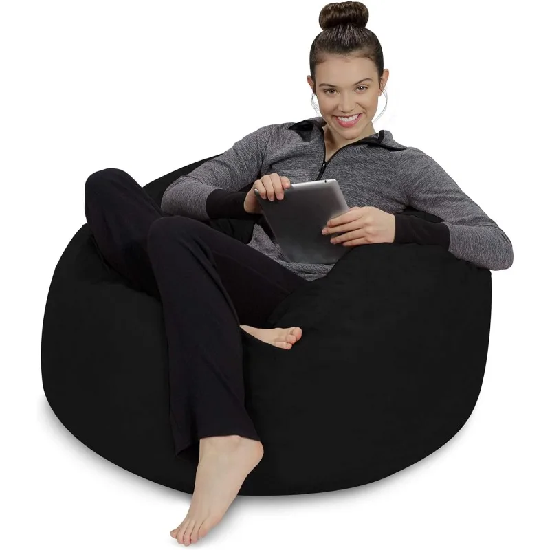  Bean Bag Chair,Bean Bag Chairs for Adults with Filling,Memory  Foam Bean Bag Chair,Structured Comfy Bean Bag Sofa for Gaming, Reading, and  Watching TV,White : Home & Kitchen