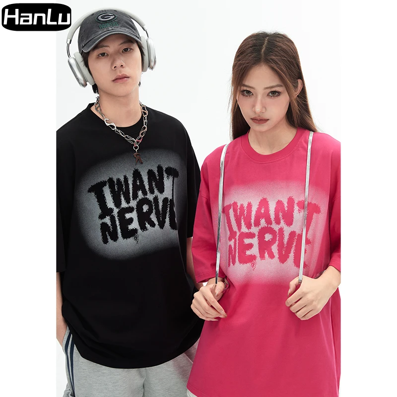 

Men's Spring/Summer New Fashion Brand Letter Printing Short sleeved Couple Loose American Football T-shirt O-neck Short Sleeve