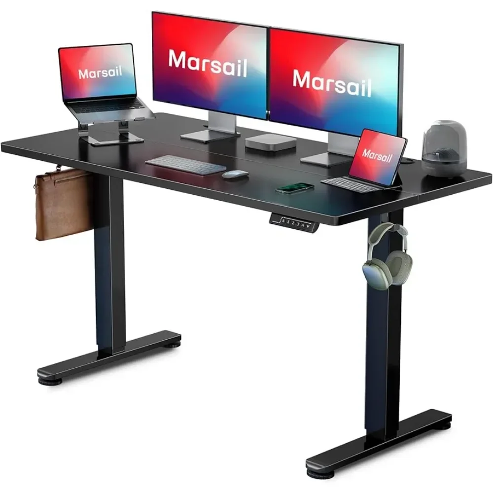 

Electric Standing Desk Adjustable Height Headphone Hook Freight Free Table Study Writing Office Furniture
