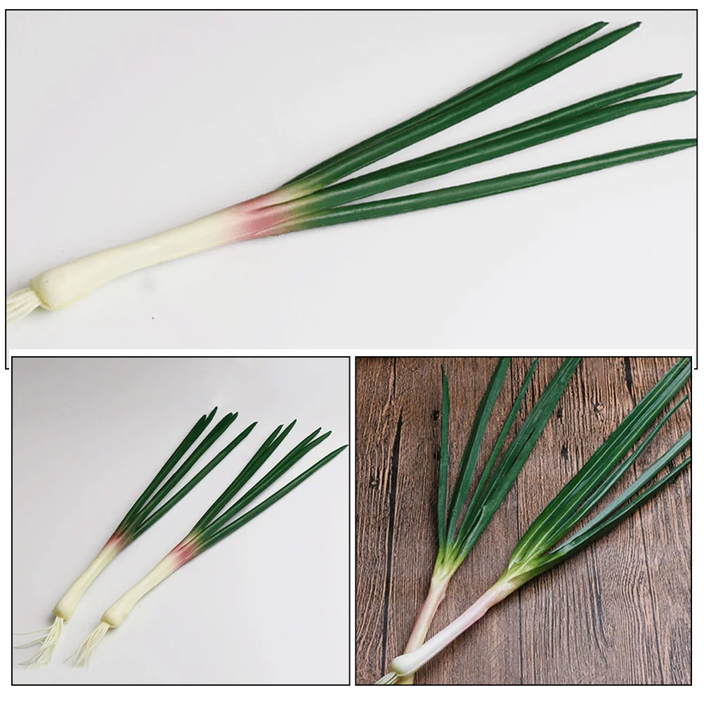 Simulated Onion Model Artificial Vegetable Decorations Realistic Scallions Ornament Models Fake Green Onions