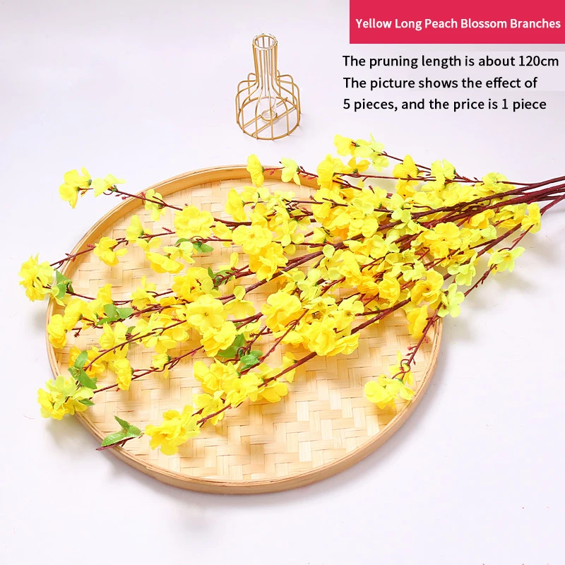 Set Di 6 Rami Di Fiori Di Prugno Artificiali Rossi Lunghi 55 Cm – Decorazione Realistica Per Casa E Ufficio