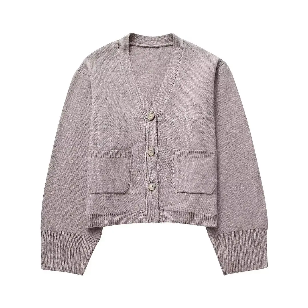 

Women's 2023 New Fashion Casual Joker Thick Warm Knit Cardigan Sweater Retro V-neck Long-sleeved Cardigan Chic Top.