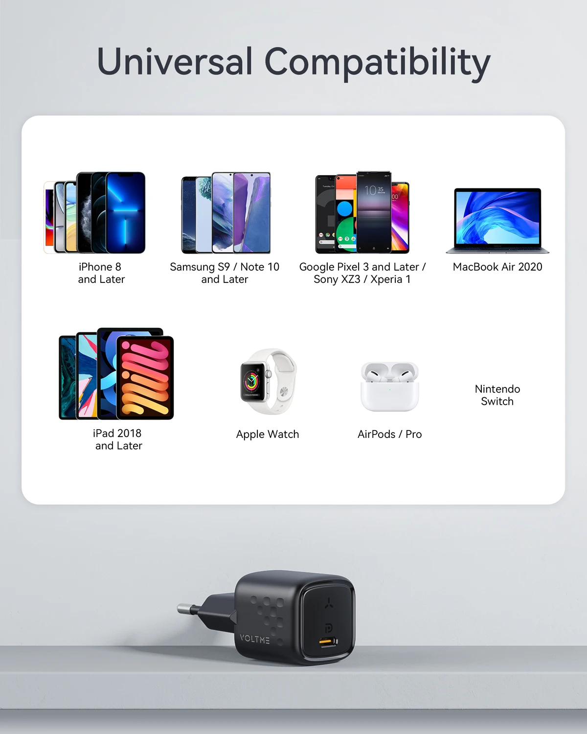 VOLTME Super Mini 30W GaN Fast Charger For iPhone 15 14 Pro PD USB C Charger Quick Charge 4.0 For Xiaomi Huawei Phone Charger
