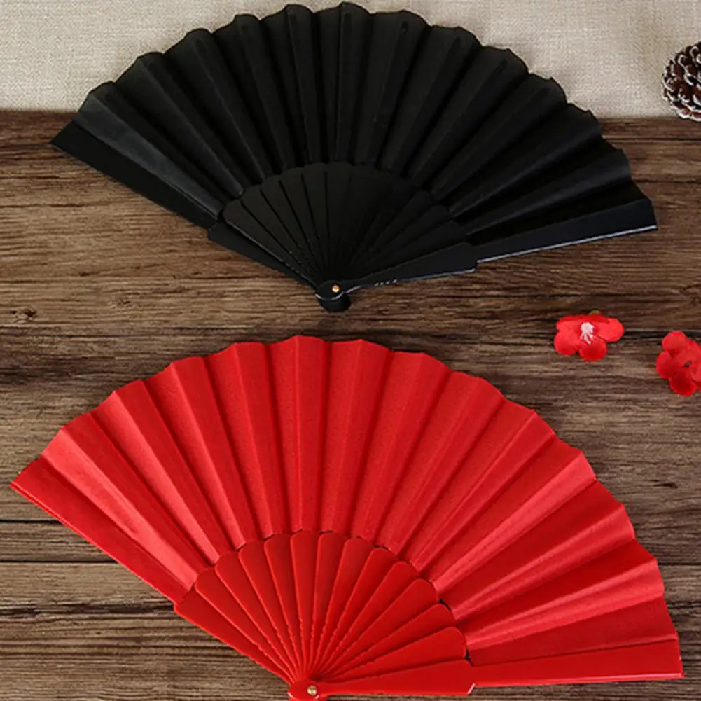 Wedding Folding Hand Fans Plain Smooth Edge Solid Color Flat Fan Party Favors