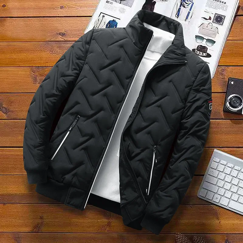 

2023 Autumn Winter New Jacket Parka Men Thick Jacket Cotton Padded Puffer Jacket Harajuku Casual Coats Male Clothing