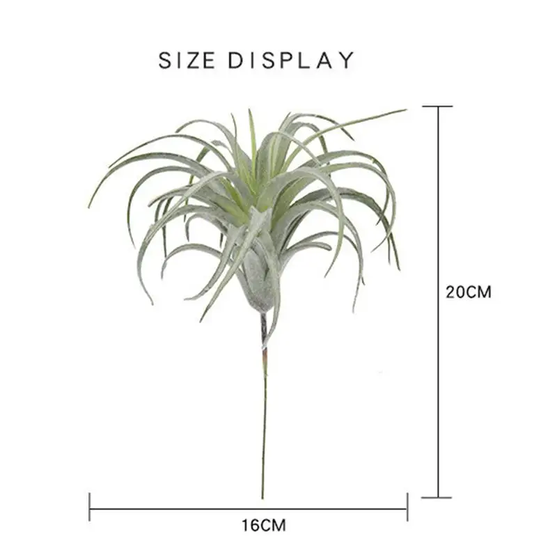 1pcs Artificial Tillandsia Plants Artificial Flocking Fake Bromeliads Air  Plants Hanging Simulation Plant For Home Decoration