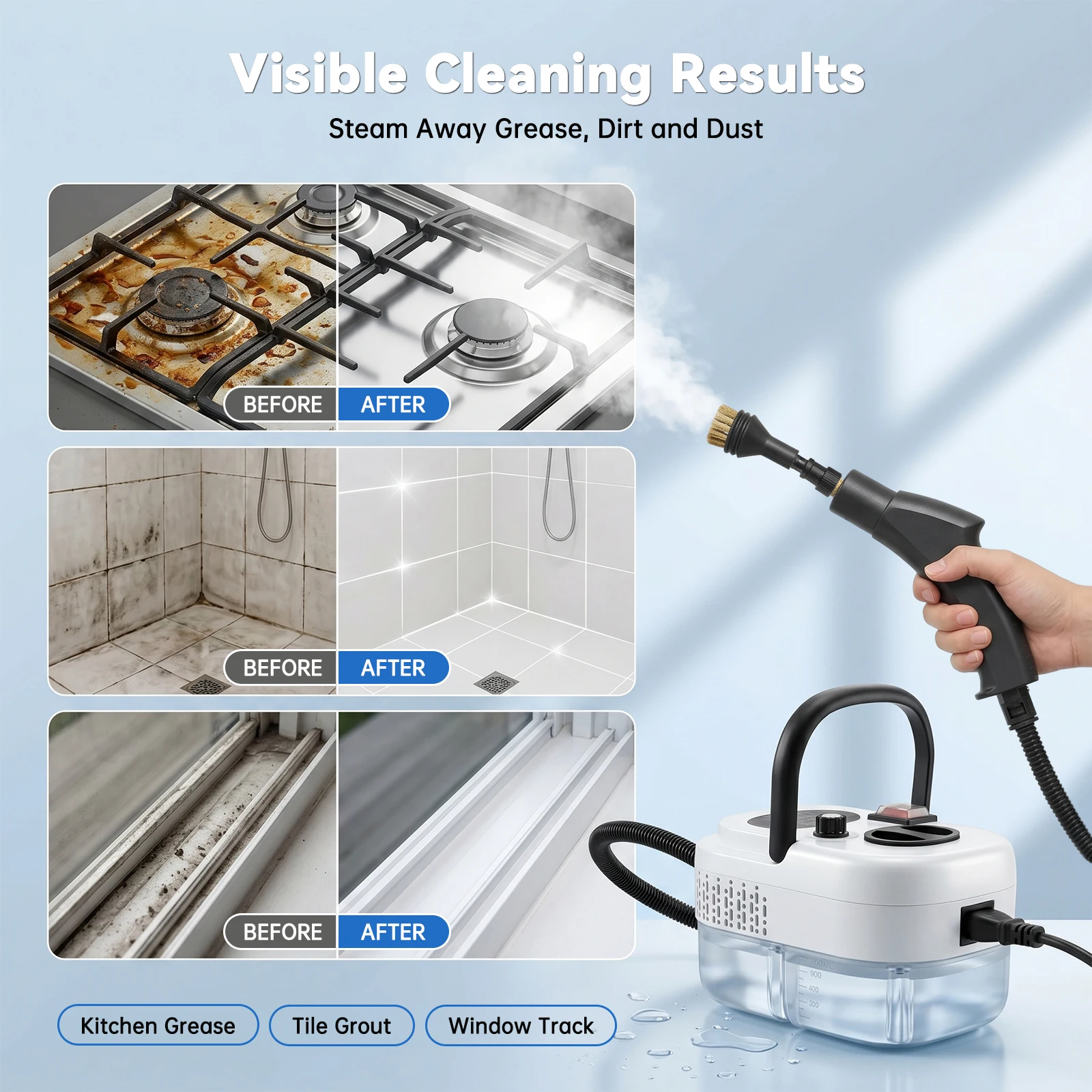 2500W High Temperature Steam Cleaner 110V Portable Handheld Steam Cleaning Machine With Multiple Accessories US Plug 7