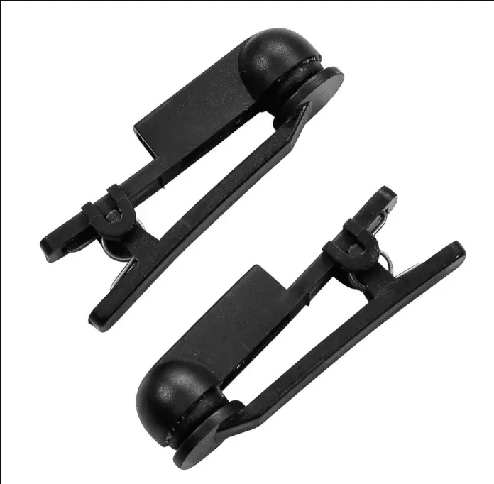 4 Qty Black Single sided Ear Clip Electrodes Adapter CES Therapy TENS Device Carbon/Rubber Thick silicone With 2.0mm