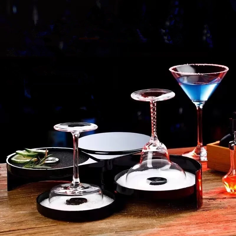 Plastic Bar Caddy Organizer Salt Box Glass Rimmer Condiment Dispenser Cup Holder Bar Tools Barware