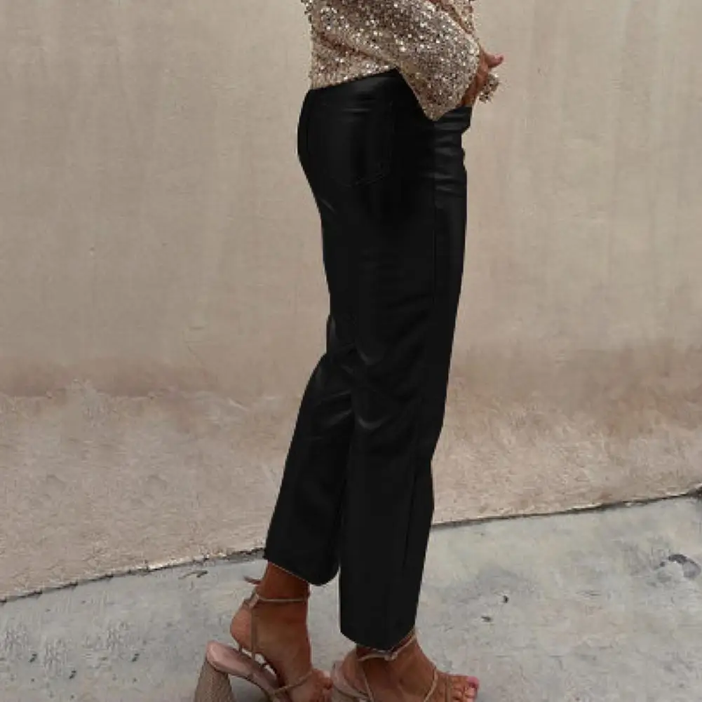 

Летние брюки из искусственной кожи стильные женские облегающие брюки из искусственной кожи с застежкой-молнией дышащая ткань для клуба