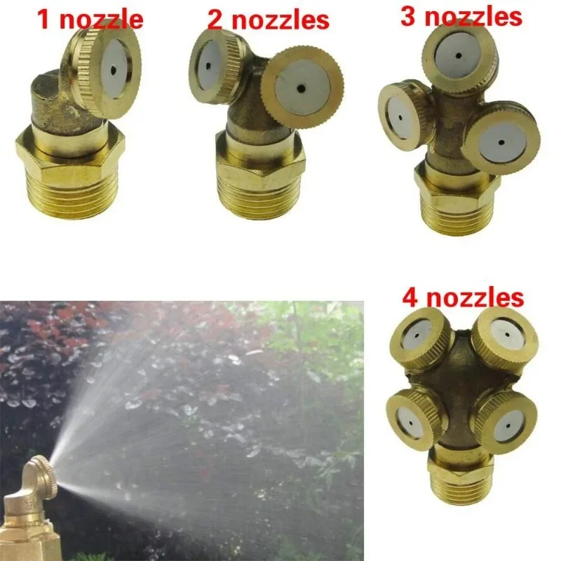 1/2" Misting Nozzle Brass Atomizing Spray Fitting Nebulizer Hose Connector Water Sprinkler Adjustable Garden Lawn Irrigation 1Pc hose connector garden sprinkler irrigation sprinklers pressure washer nozzle garden irrigation nozzle drip irrigation sprinklers garden sprayer nozzles irrigation fittings