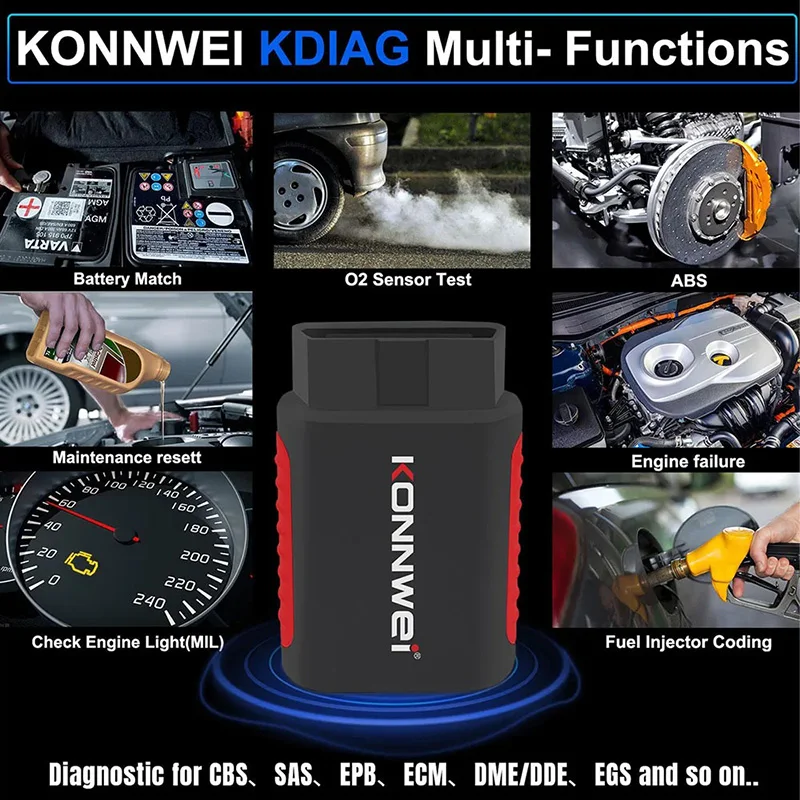 KONNWEI KDIAG Full System Auto Scanner Reset SAS EPB Service ECU Programmer OBD OBD2 Car Diagnostic Tool pk Thinkdiag MINI 2