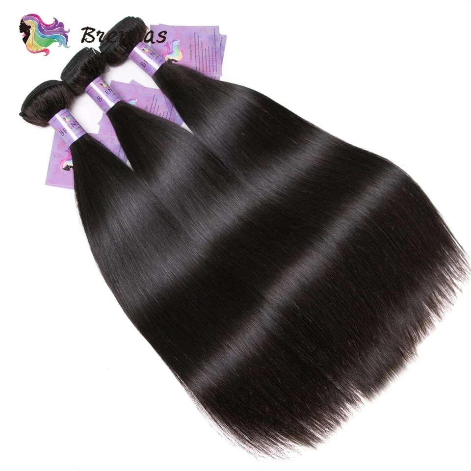 Straight Human Hair Bundles Natural Color Human Hair Brazilian Weaves Extension Straight Bundles For Women