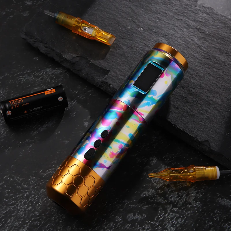 F2 Wireless Tattoo Pen Machine With 18500 1200mAh Battery