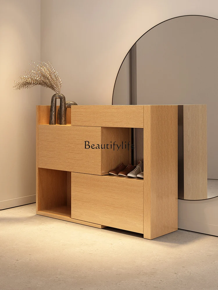 

Japanese Style Chic Style Shoe Cabinet New 2023 Popular Home Door Simple Modern Living Room Log Style Hallway