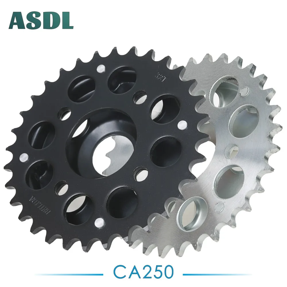 520H 14T 32T Motorcycle Best Transmission Drive Chain and front rear sprocket set for HONDA CA250 Rebel CA 250 14 32 teeth