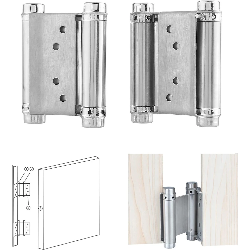 Dobradiça Dupla Mola Automática 2-way Porta Livre Fechando Garagem Cerca Dedicado Hardware Aço Inoxidável
