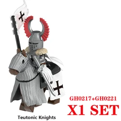 Medieval Knight and War Horse Building Block Set - Toy Gift (Medium Azure)