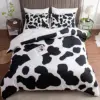 Cow Print Duvet Cover Twin Size, 3 Pieces Cow Bedding Set with 2 Pillowcases, Black and White Comforter Cover Bedroom Decor 1