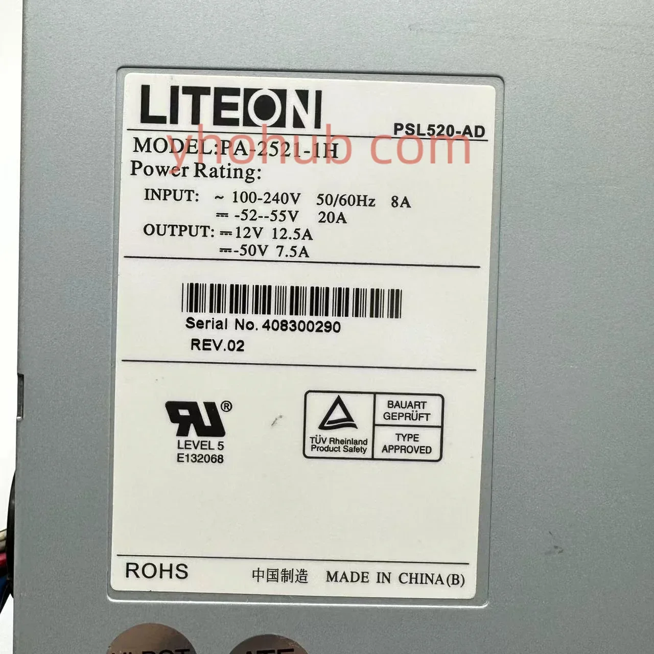 PA-2521-1H PSL520-AD 409B02823 서버 전원 공급 장치, 525W PSU 서버 컴퓨터