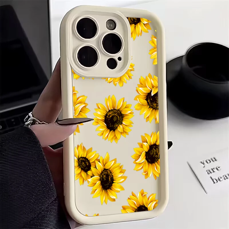 Elegant Purple Flower Shockproof Phone Case - Stylish Protective Cover with Floral Design