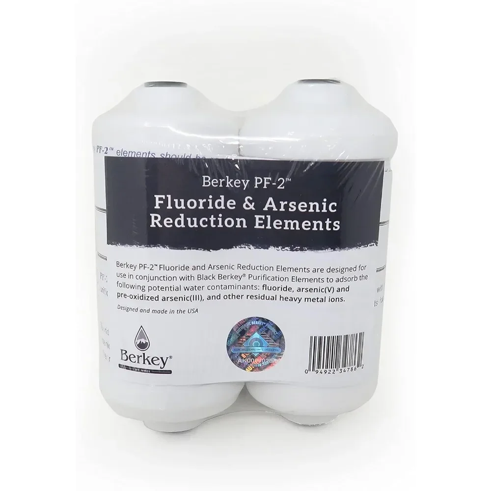 Gravity-Fed Water Filter System 3.25 Gallon with 2 Black Berkey Elements, 2 Berkey PF-2 Fluoride and Arsenic Reduction Elements