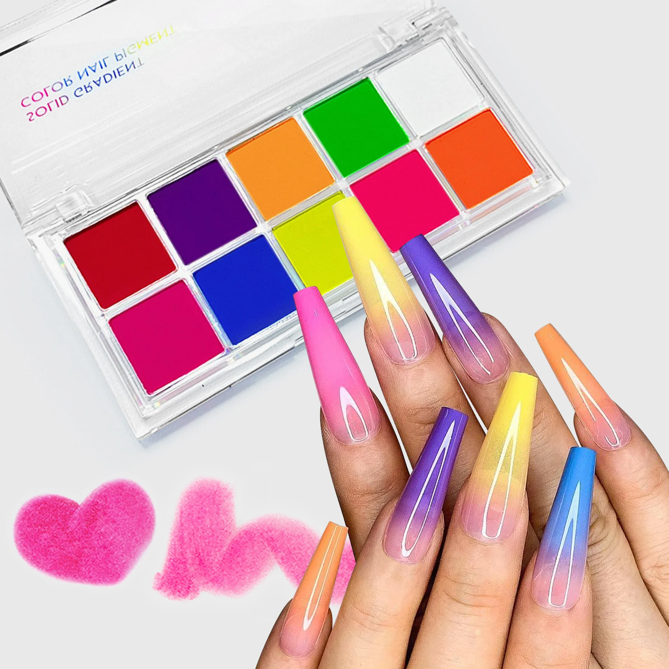 10 Color Set Gradient Nail Powder Solid Magic Glitter Powder Matte Macaron Mirror Flour Raw Material nail powder nail glitter nail powder set