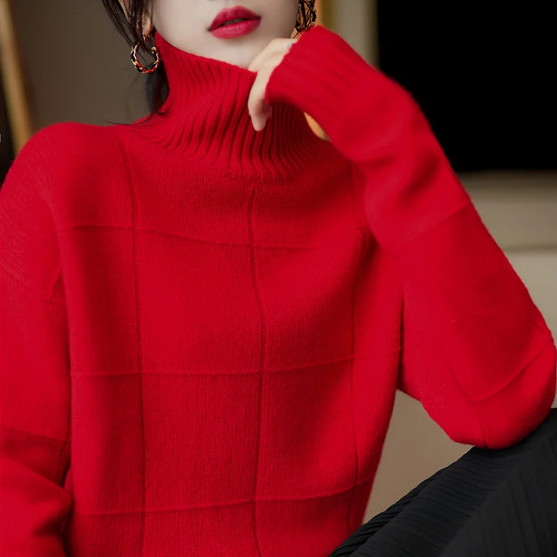 Winter Thicken Woman's Sweaters Female Pullover Long Sleeve Turtleneck