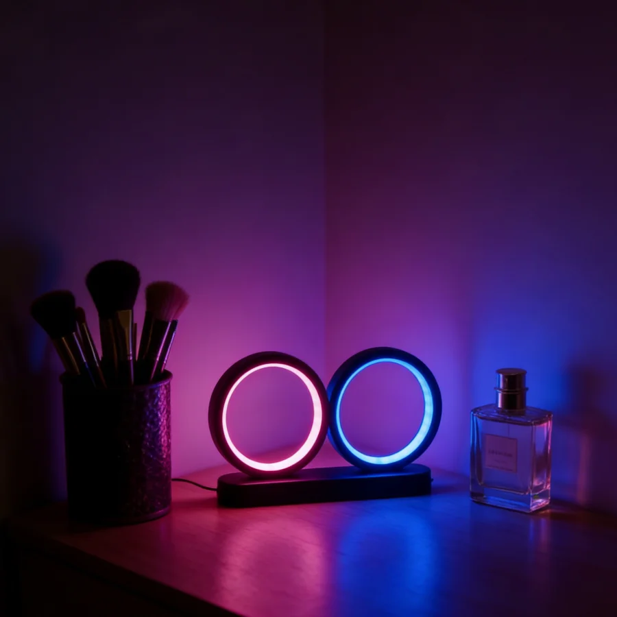 1PC 예술적 소용돌이 LED 책상 램프, 3000K 따뜻한 빛의 주변 조명, 거실, 침실, 가정 장 장식 테이블 램프