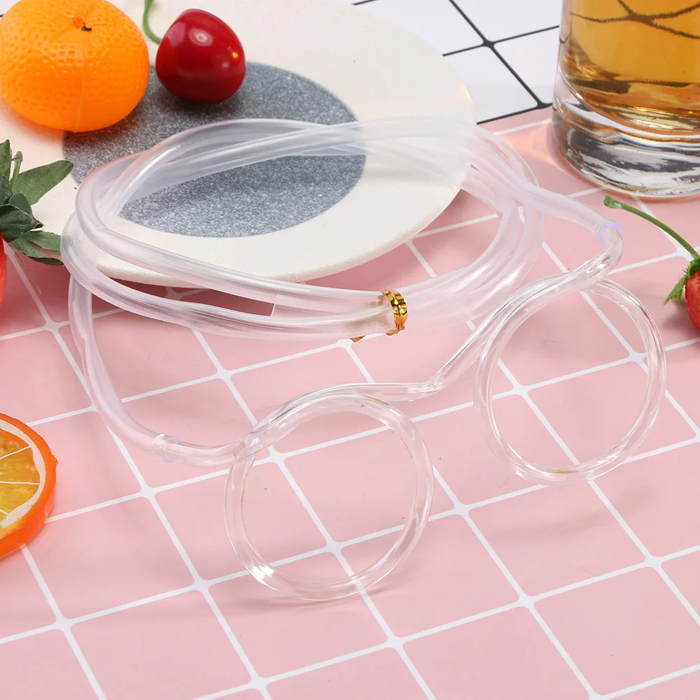1/2Pcs Straw Glasses Funny Soft PVC Glasses Flexible Drink Eyeglasses Straw For Kids Holiday Birthday Party Supplies Creativity