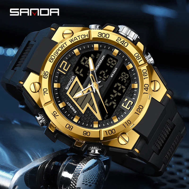 SANDA 6137 2023 Top Brand Men's Watches 5ATM Waterproof Sport Military Wristwatch Quartz Watch for Men Clock Relogio Masculino