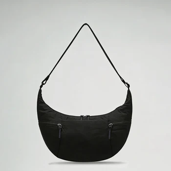 Borsa a Tracolla a Mezzaluna in Nylon, Borsa Hobo da Donna Leggera, Borsa a Mezzaluna a Forma di Dumpling, Borsa a Tracolla a Mezzaluna