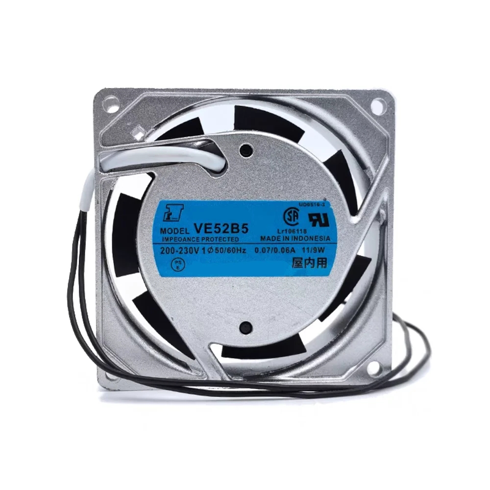 Cooling Fan VE52B5 AC 208-230V 0.07/0.06A 11/10W 8cm 8025 80x80x25mm 2-Wire