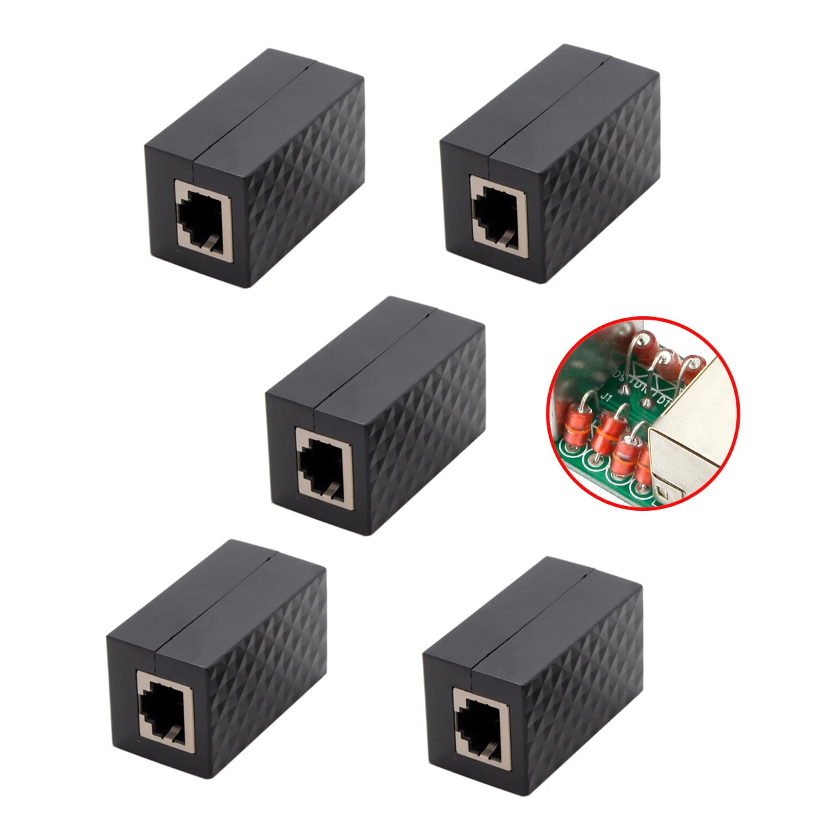 Cy-fêmea para Fêmea Rede Lan Adapter Proteção contra Raios Rj45 Utp Stp Cat6 Cat5e Extensor 30 Pcs por Lote - Imagem 3