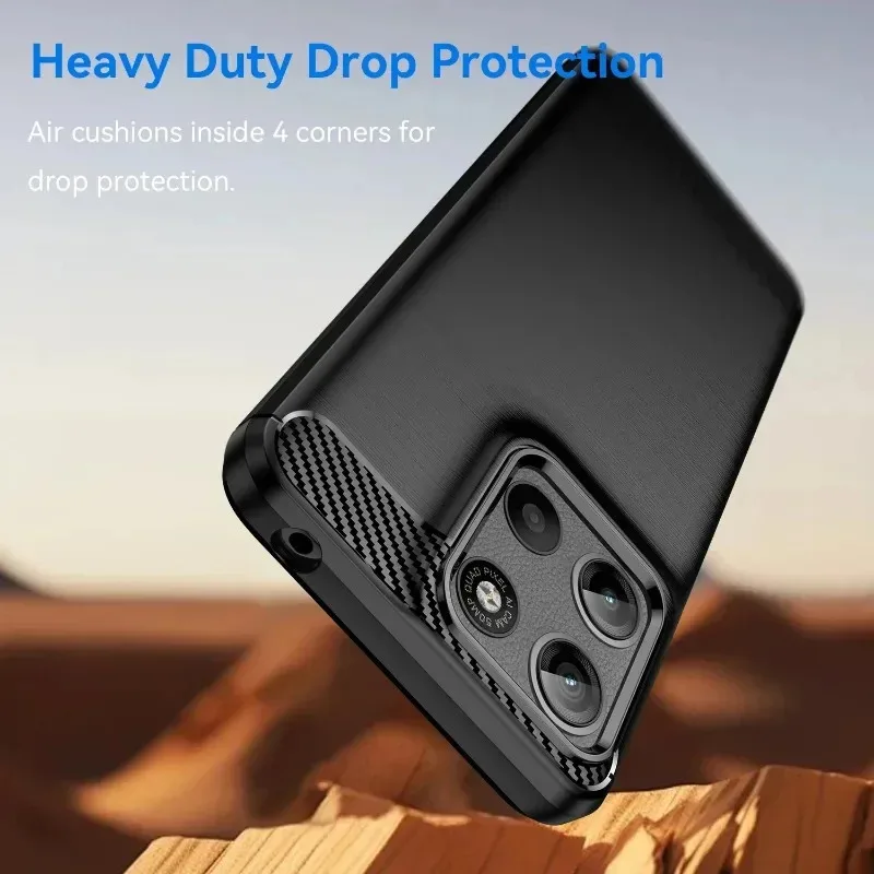 Luxury Carbon Fiber Silicone Shockproof Back Cover