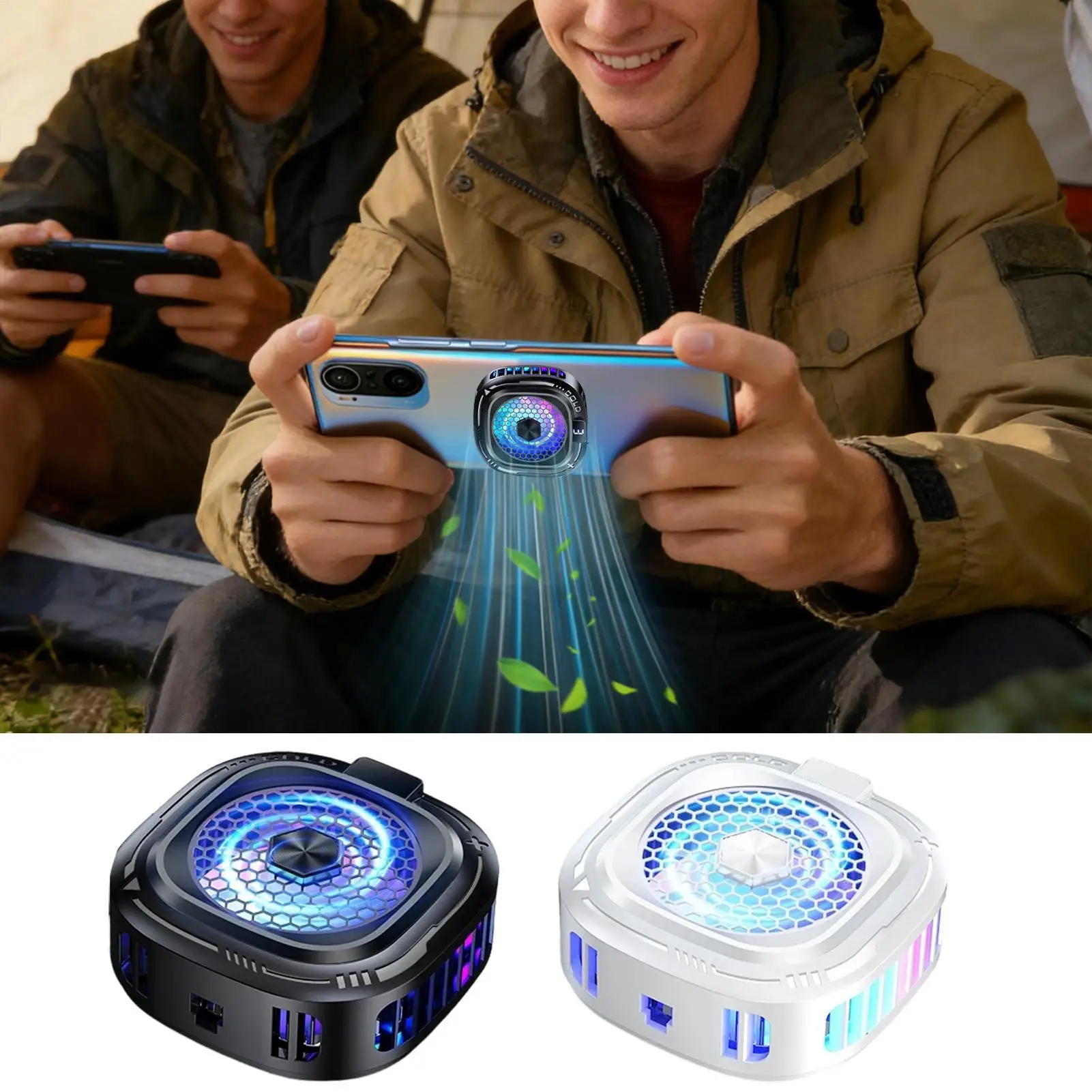 폰 쿨러 10W 마그네틱 히트싱크 3단계 모바일 폰 방열판 RGB 조명 포함 게임 라이브 스트리밍 영상 촬영용